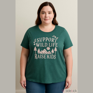 Torrid Graphic Tee "Support Wild Life, Raise Kids" Size 1